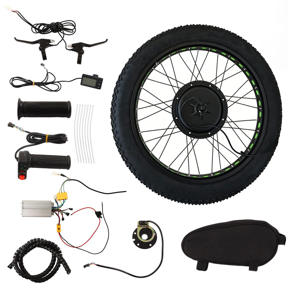 Fat Tire Electric Bike Conversion Kit 1500W - 48V 1500W E-Bike Vorderrad-Umrüstsatz, Elektrofahrrad Fatbike