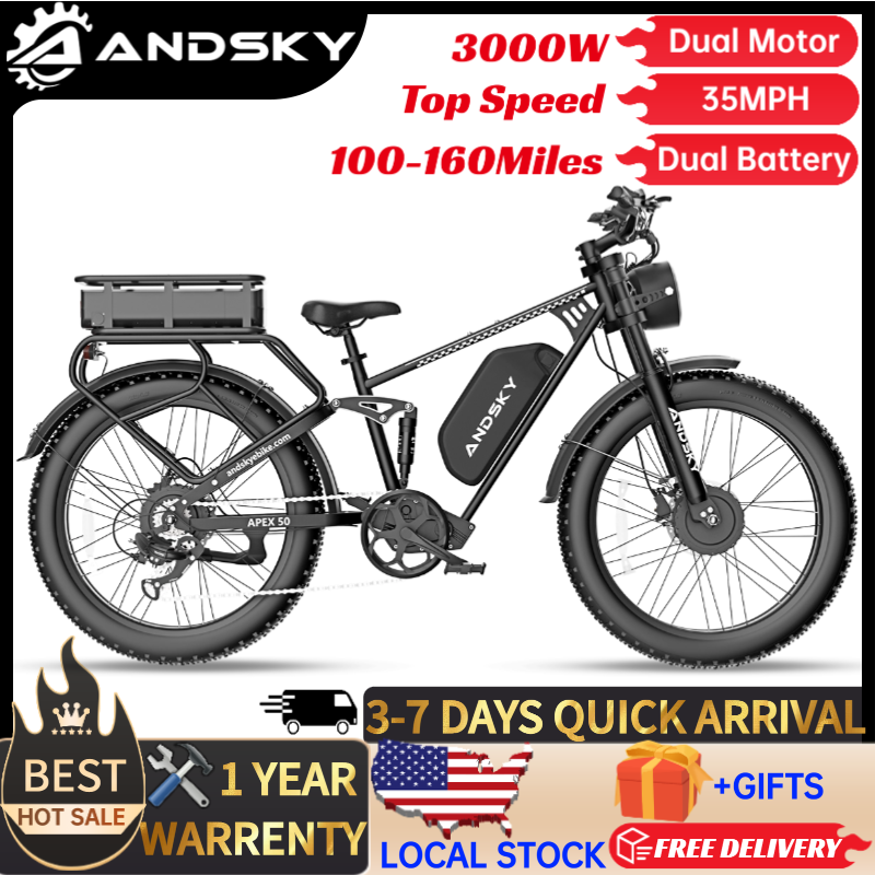 Torque Sensor Mid Drive Motor Kit - ANDSKY Apex50 AWD Elektrofahrrad 3000W Doppelmotor